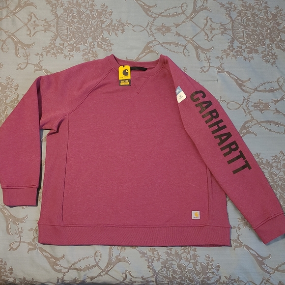 Carhartt Relaxed Fit Midweight Graphic Sweatshirt Beet Red Heather Women's 2X - Picture 2 of 8